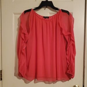 Elegant Pink Women's Cold Shoulder Top